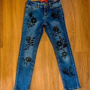 Arizona- girls floral print, skinny jeans size 8, adjustable waist